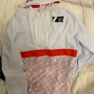 White and Orange Graphic Hoodie